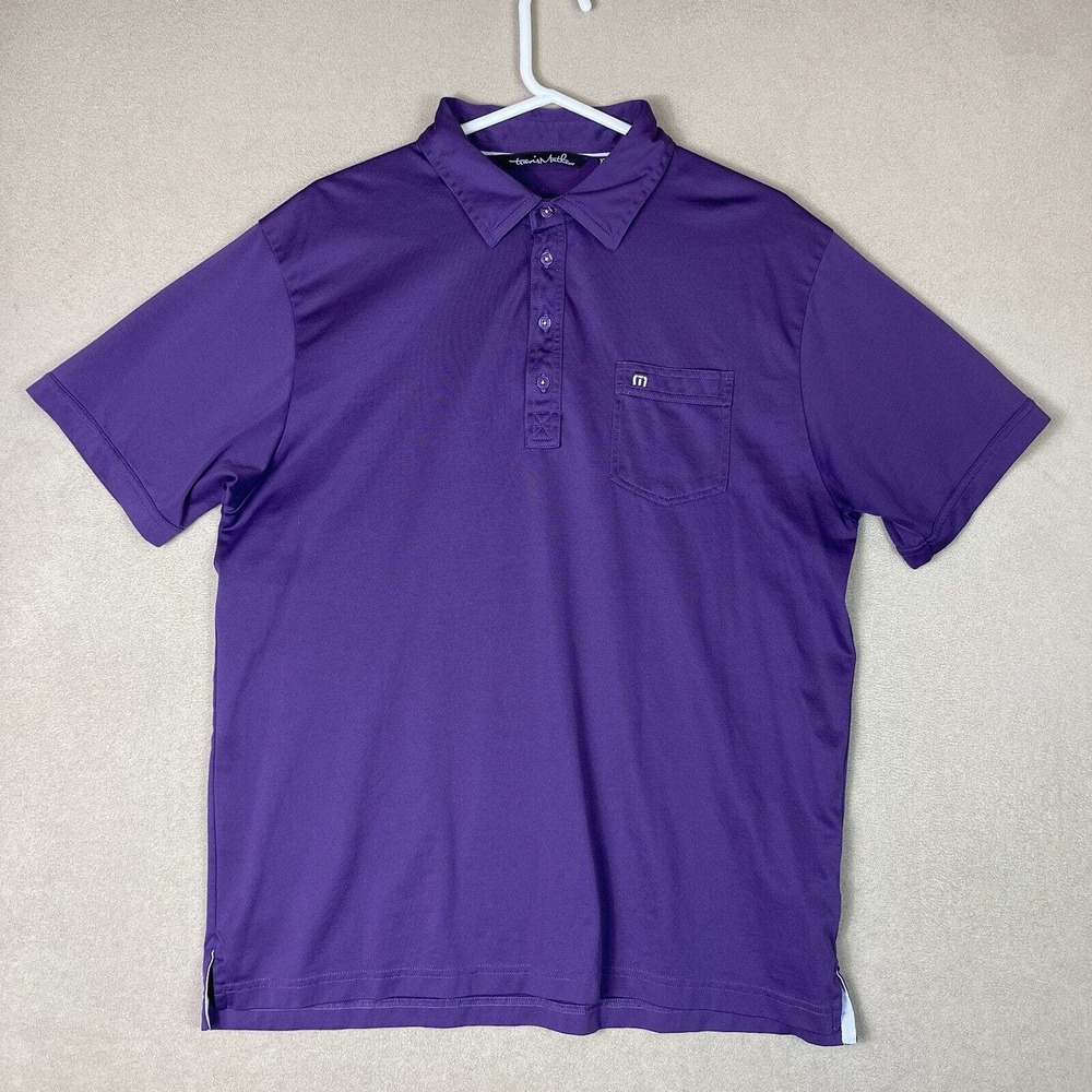 Travis Mathew Polo Shirt Adult Men Extra Large Purple Golfing Logo Preppy Adult‎